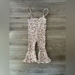 Small shop leopard flare romper